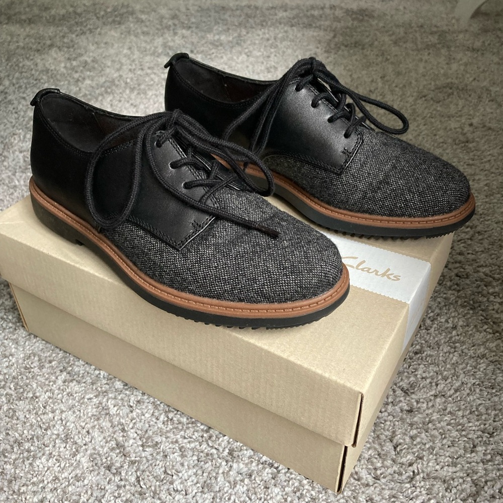 Clarks Tweed Oxford Shoes